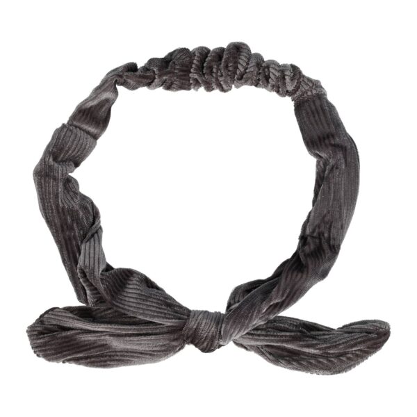 hb ribstof ijzerdraad strik_1 Haarband Knoop – Strikje met IJzerdraad – Velvet Ribstof – Grijs