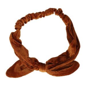 Haarband Knoop – Strikje met IJzerdraad – Velvet Ribstof – Bruin
