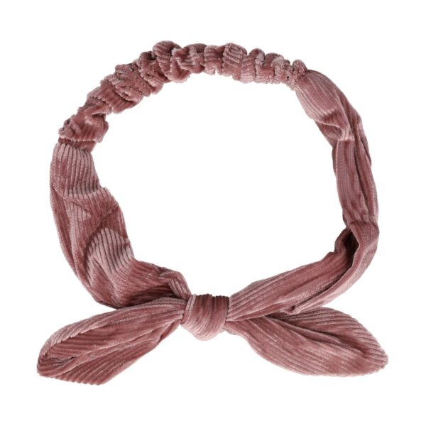 hb ribstof ijzerdraad strik_5 Haarband Knoop – Strikje met IJzerdraad – Velvet Ribstof – Roze
