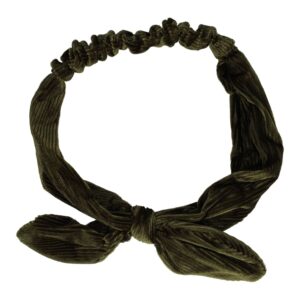 Haarband Knoop – Strikje met IJzerdraad – Velvet Ribstof – Groen