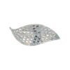 Haarspeld Klikklak 8cm - Blad Vorm - Glitter Steentjes - Zilver Parelmoer