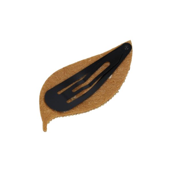Haarspeld Klikklak 8cm - Blad Vorm - Glitter Steentjes - Bruin