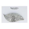 Haarspeld Klikklak 8cm - Blad Vorm - Glitter Steentjes - Zilver