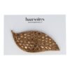 Haarspeld Klikklak 8cm - Blad Vorm - Glitter Steentjes - Bruin