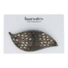Haarspeld Klikklak 8cm - Blad Vorm - Glitter Steentjes - Grijs