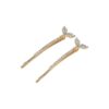 Haarspeld Schuifspeldjes Recht 6cm - Walvisstaart - Strass Steentjes - Goud - Set van 2