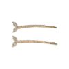 Haarspeld Schuifspeldjes Recht 6cm - Walvisstaart - Strass Steentjes - Goud - Set van 2