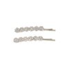 Haarspeld Schuifspeldjes Recht 6cm - Bloemen - Strass Steentjes - Zilver - Set van 2