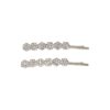 Haarspeld Schuifspeldjes Recht 6cm - Bloemen - Strass Steentjes - Zilver - Set van 2
