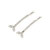 Haarspeld Schuifspeldjes Recht 6cm - Walvisstaart - Strass Steentjes - Zilver - Set van 2