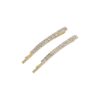 Haarspeld Schuifspeldjes Recht 6cm - Dubbele Rij - Strass Steentjes - Goud - Set van 2