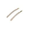 Haarspeld Schuifspeldjes Recht 6cm - Dubbele Rij - Strass Steentjes - Goud - Set van 2