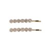 Haarspeld Schuifspeldjes Recht 6cm - Bloemen - Strass Steentjes - Goud - Set van 2