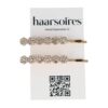 Haarspeld Schuifspeldjes Recht 6cm - Bloemen - Strass Steentjes - Goud - Set van 2