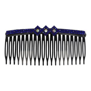 Haarspeld Sierkam Opsteekkam 10cm - Strass Steentjes - Zwart Blauw