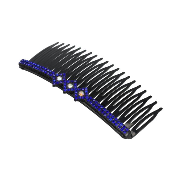 Haarspeld Sierkam Opsteekkam 10cm - Strass Steentjes - Zwart Blauw