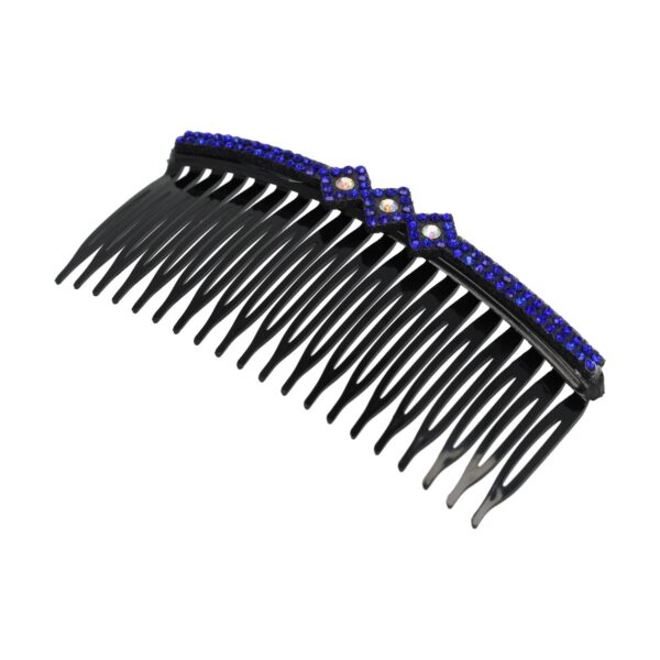 Haarspeld Sierkam Opsteekkam 10cm - Strass Steentjes - Zwart Blauw
