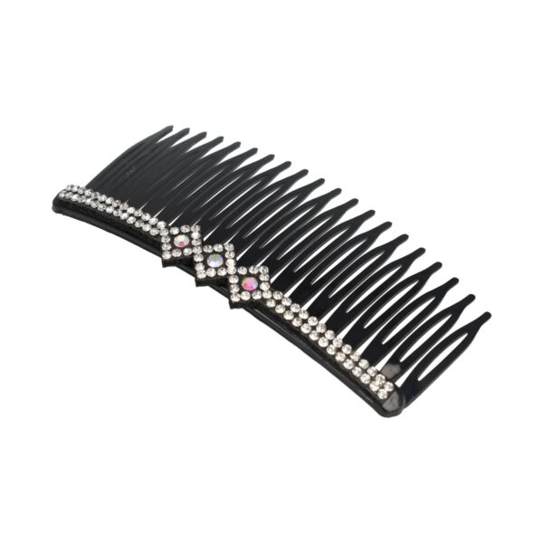 Haarspeld Sierkam Opsteekkam 10cm - Strass Steentjes - Zwart Zilver