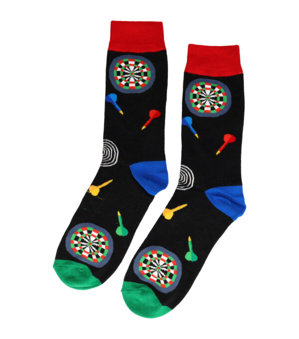 24-funny_7 Sokken - Dart Sport Print - Zwart - Katoen - Maat 38-45