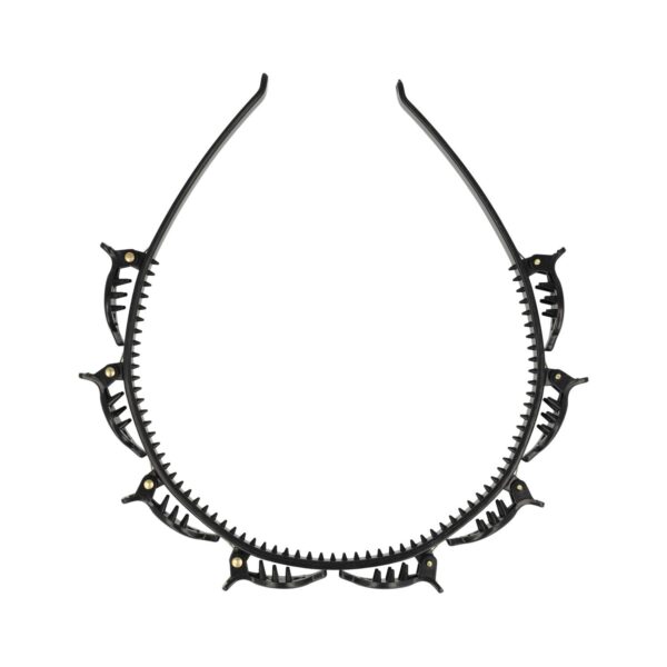 Diadeem klemmetjes_1 Haarband Diadeem 1cm – Klemmetjes – Kunststof – Zwart