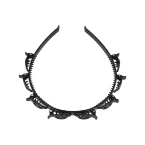 Haarband Diadeem 1cm – Klemmetjes – Kunststof – Zwart