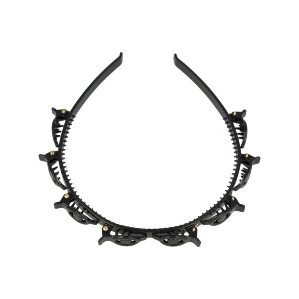 Diadeem klemmetjes_3 Haarband Diadeem 1cm – Klemmetjes – Kunststof – Zwart