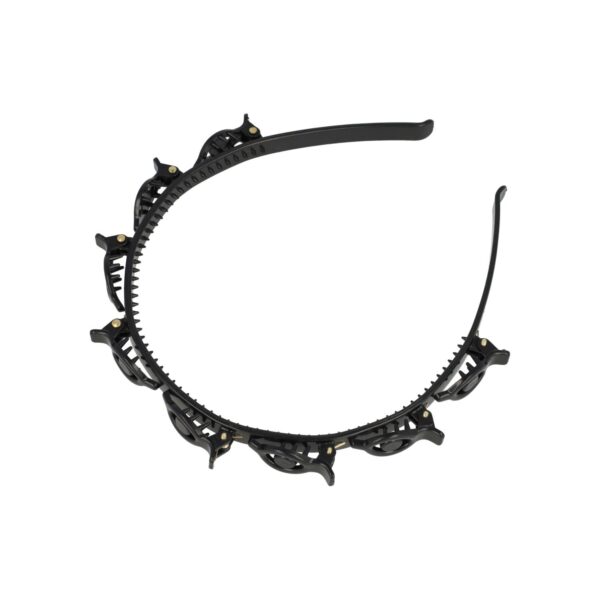 Diadeem klemmetjes_4 Haarband Diadeem 1cm – Klemmetjes – Kunststof – Zwart