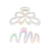 Haarklemmen xl parelmoer_1 Haarspeld Haarklemmen 11cm – XL Bloem Krul Vorm – Wit – Set van 2