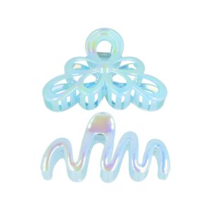 Haarspeld Haarklemmen 11cm – XL Bloem Krul Vorm – Blauw – Set van 2