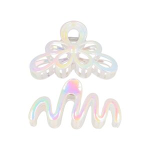 Haarspeld Haarklemmen 11cm – XL Bloem Krul Vorm – Wit – Set van 2