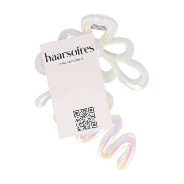 Haarklemmen xl parelmoer_13 Haarspeld Haarklemmen 11cm – XL Bloem Krul Vorm – Wit – Set van 2