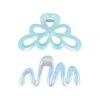 Haarklemmen xl parelmoer_2 Haarspeld Haarklemmen 11cm – XL Bloem Krul Vorm – Blauw – Set van 2