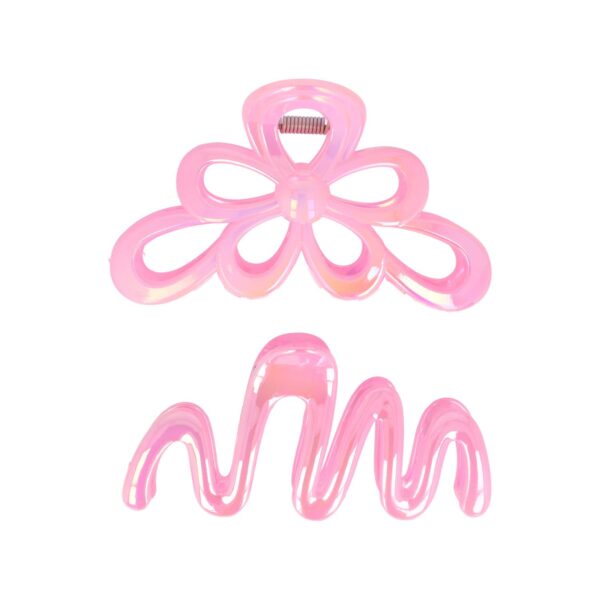 Haarspeld Haarklemmen 11cm – XL Bloem Krul Vorm – Roze – Set van 2