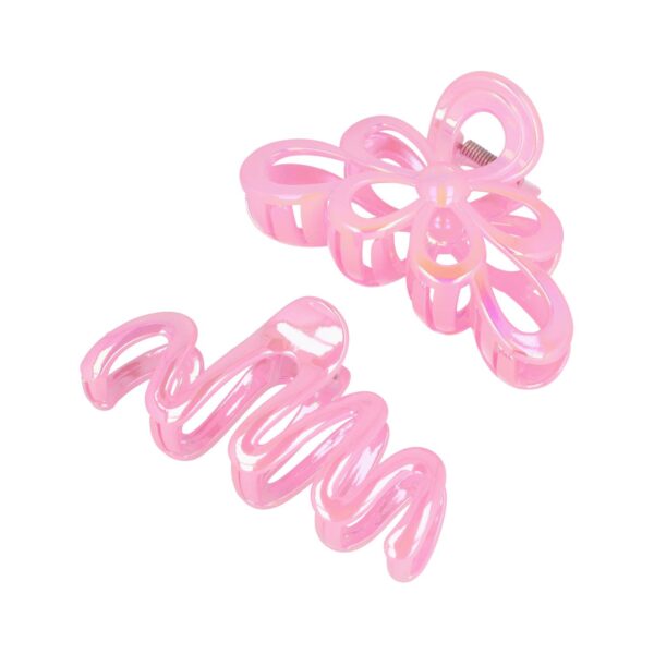 Haarspeld Haarklemmen 11cm – XL Bloem Krul Vorm – Roze – Set van 2
