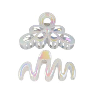 Haarspeld Haarklemmen 11cm – XL Bloem Krul Vorm – Grijs – Set van 2