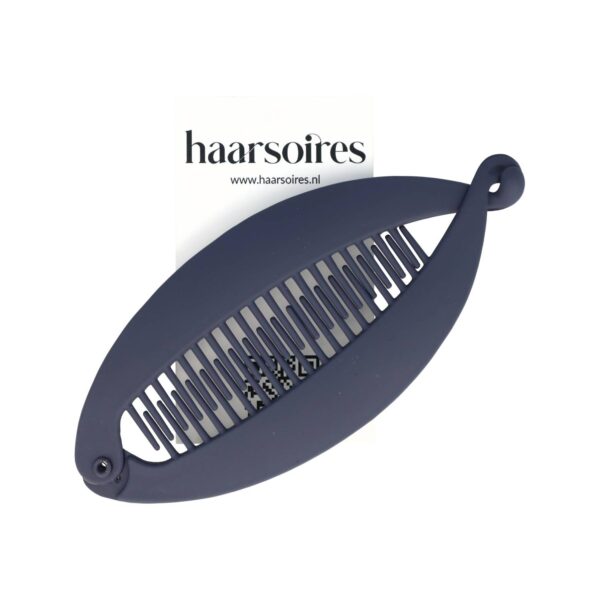 bananenklem 14cm donkerblauw_1 Haarspeld Bananenklem 14cm - Staartklem - Basic - Matte Kleur - Donkerblauw