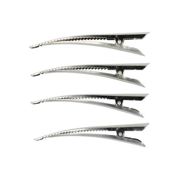 duckklem basic zilver 7cm_1 Haarspeld Duckklem 7cm – Basic – Glad – Metaal – Zilver – Set van 4