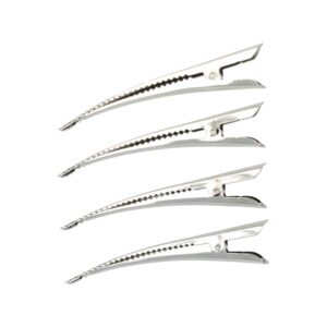 Haarspeld Duckklem 7cm – Basic – Glad – Metaal – Zilver – Set van 4