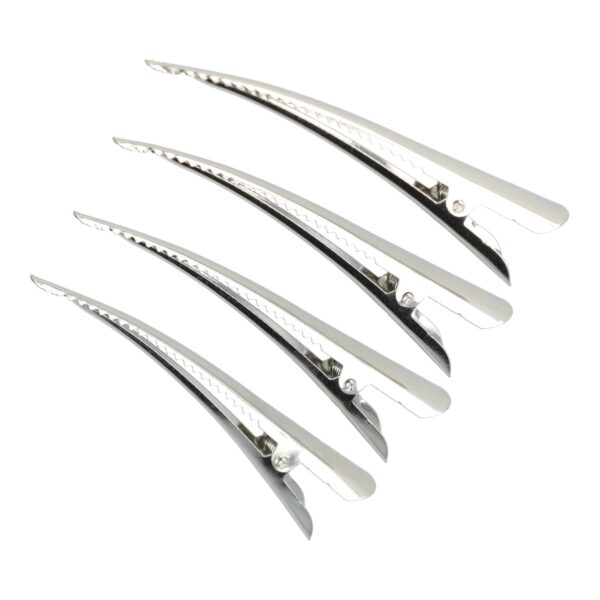 duckklem basic zilver 7cm_6 Haarspeld Duckklem 7cm – Basic – Glad – Metaal – Zilver – Set van 4