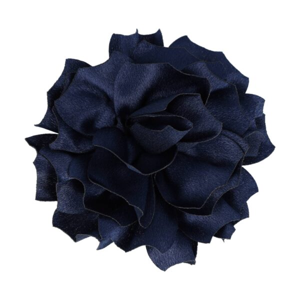 duckklem bloem 11cm donkerblauw_1 Haarspeld Duckklem 11cm - Bloem - Stof - Broche - Donkerblauw