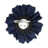 duckklem bloem 11cm donkerblauw_2 Haarspeld Duckklem 11cm - Bloem - Stof - Broche - Donkerblauw