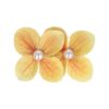 duckklem bloem dubbel_13 Haarspeld Duckklem 7cm – Dubbele Bloem – Parel – Geel