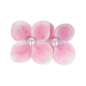 Haarspeld Duckklem 7cm – Dubbele Bloem – Parel – Roze