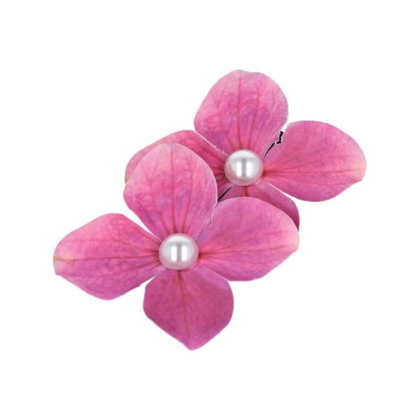 duckklem bloem dubbel_2 Haarspeld Duckklem 7cm – Dubbele Bloem – Parel – Fuchsia Roze