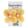 duckklem bloem dubbel_21 Haarspeld Duckklem 7cm – Dubbele Bloem – Parel – Geel