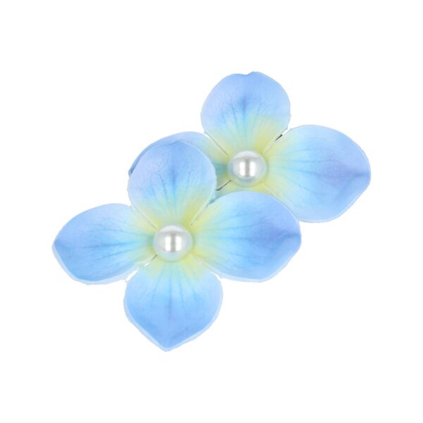 duckklem bloem dubbel_4 Haarspeld Duckklem 7cm – Dubbele Bloem – Parel – Blauw