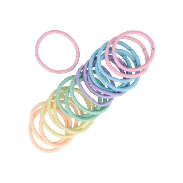 haaeelastieken basic pastel zonder ijzer_2 Haarelastieken Basic - Pastel - Zonder Metaal - Roze Paars Groen Blauw Geel Oranje - Set van 18