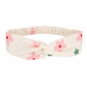 Haarband Twist 5cm – Bloemen Print – Roze Creme