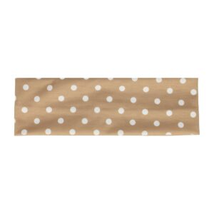 Haarband Stof 7cm – Stippen Print – Jersey – Wit Bruin