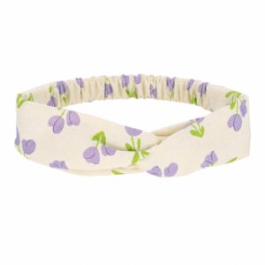 Haarband Twist 5cm – Tulp Bloemen Print – Paars Creme